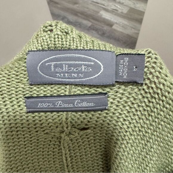 SOLD Talbots Mens Green Large Sweater Crew Neck - Picture 3 of 3